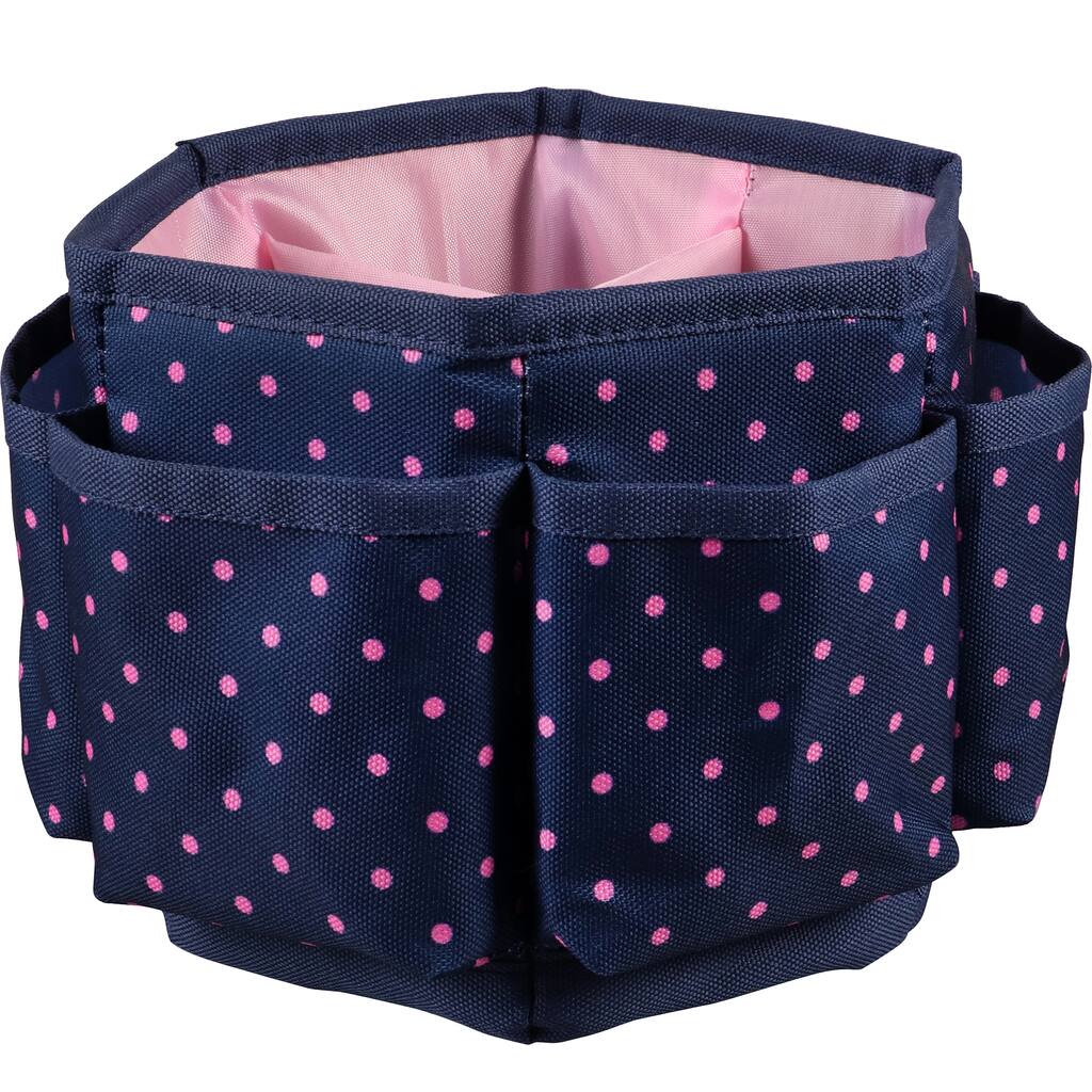 Singer Navy Pink Polka Dot Print Spinning Sewing Storage Organizer Michaels Singer Navy Pink Polka Dot Print Spinning Sewing Storage Organizer Michaels